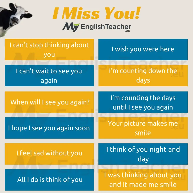 Other Ways To Say I Miss You Myenglishteachereu