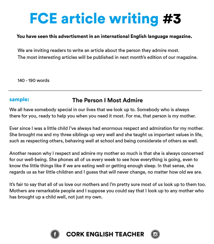 FCE Exam Writing Samples - The person I most admire