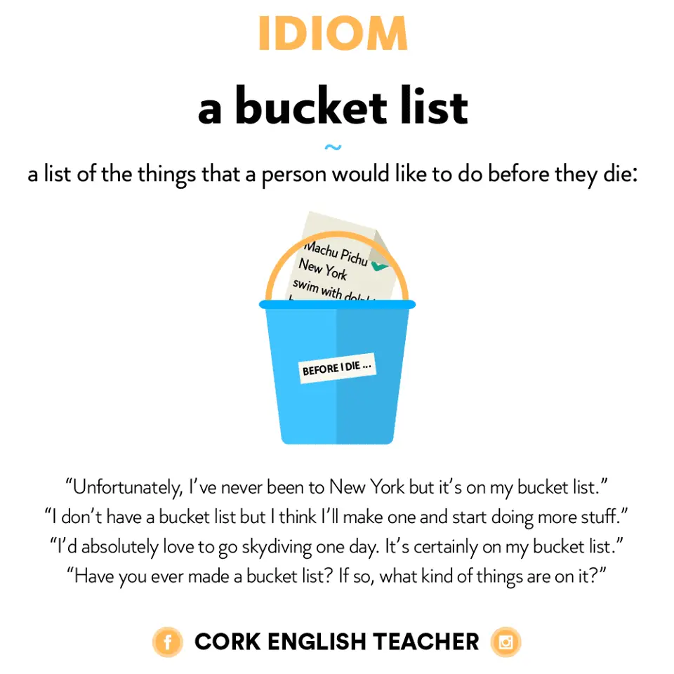 What does 'It's on my bucket list' mean? - Pomaka English