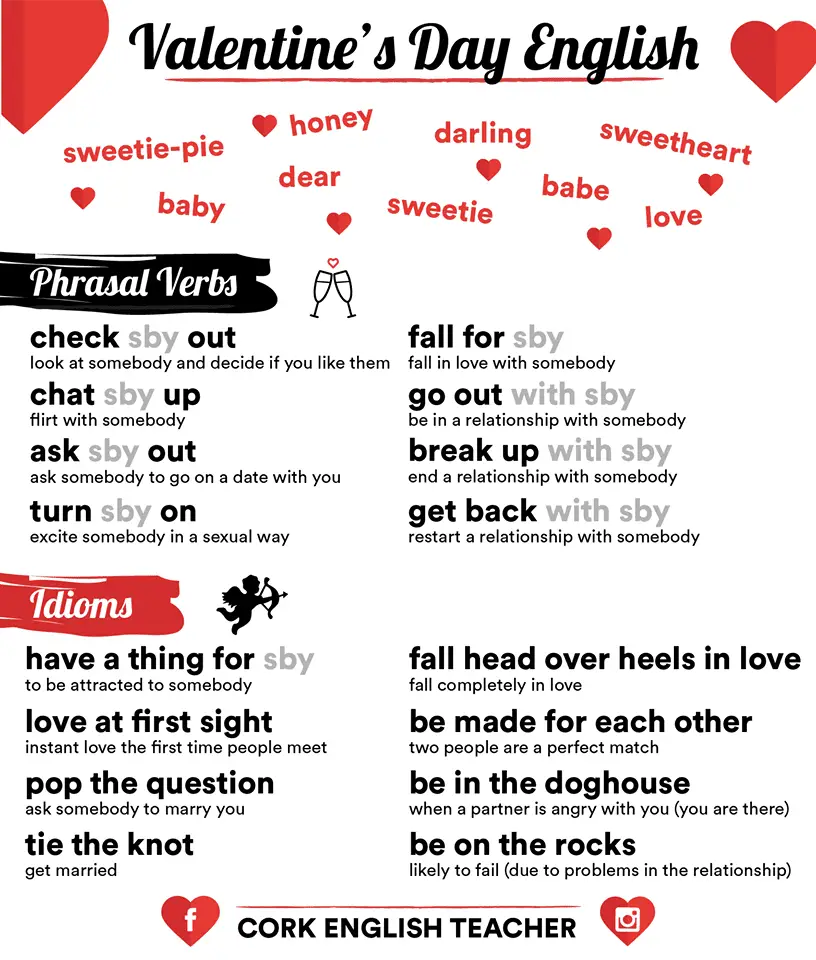 Valentine S Day Vocabulary 25 Words Phrasal Verbs And Idioms Myenglishteacher Eu Blog