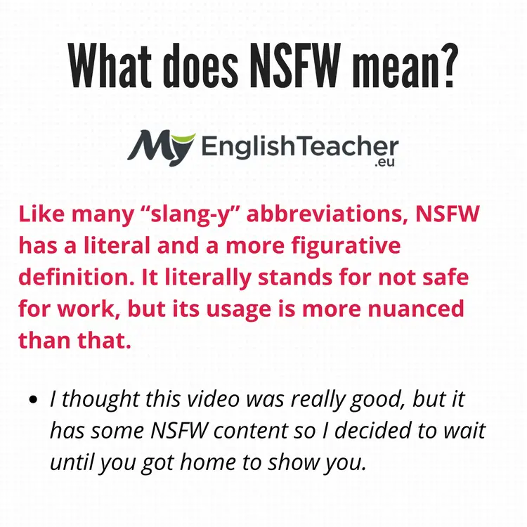 What Does “NSFW” Mean, and How Do You Use It? 