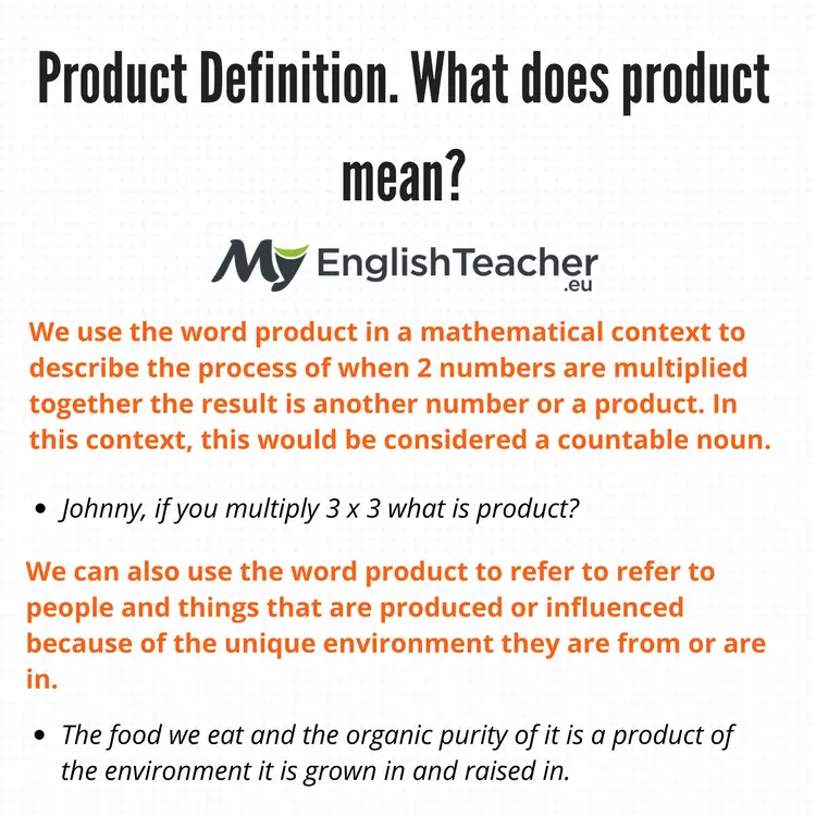 what is the product meaning in math