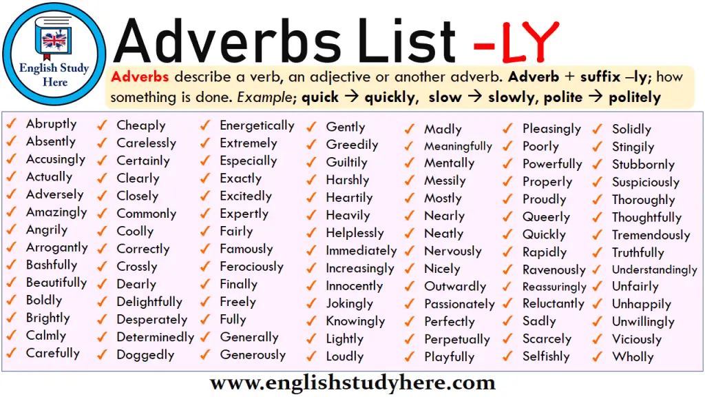 what is an example of an adverb