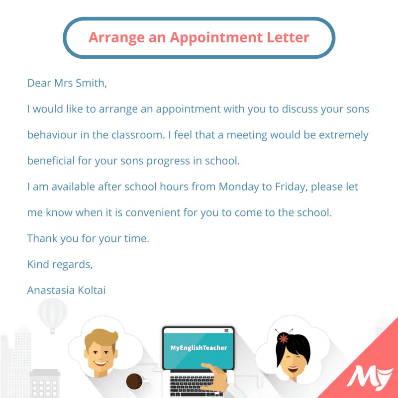 make an appointment letter sample