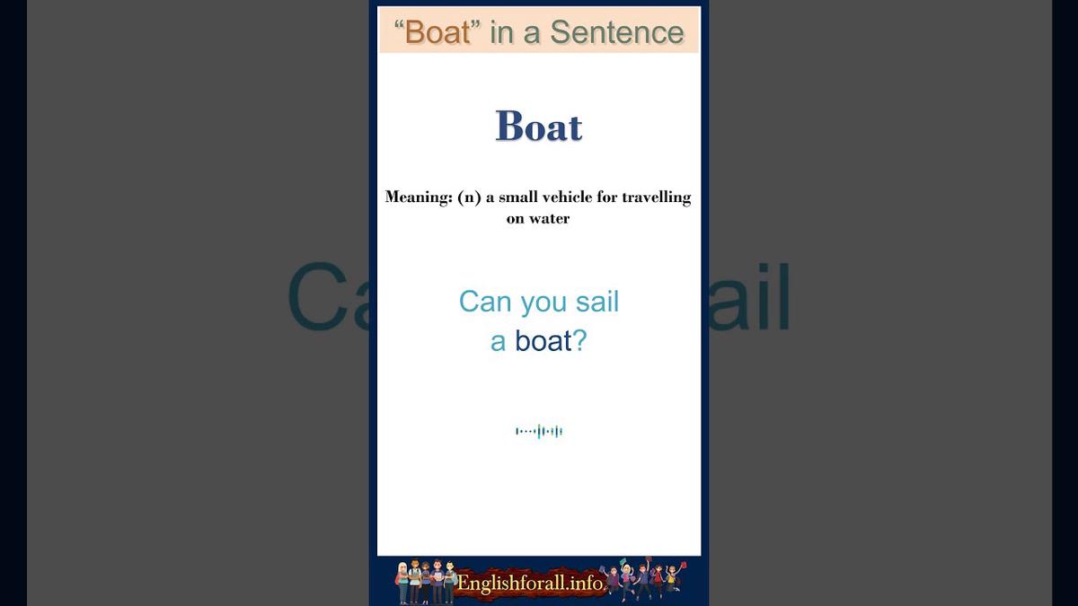 'Video thumbnail for Boat meaning | Boat in a Sentence | Most common words in English #shorts'