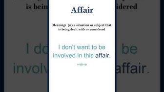 'Video thumbnail for Affair meaning | Affair in a Sentence | Most common words in English #shorts'