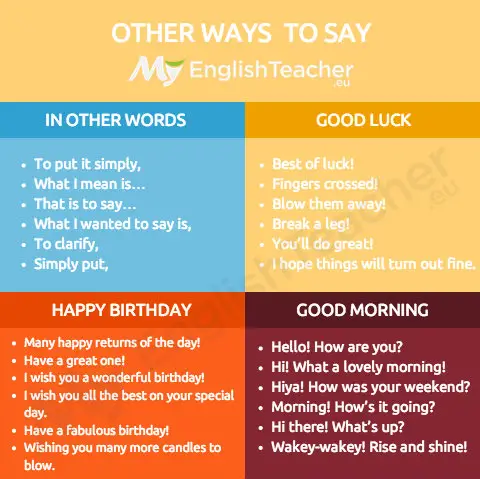 other ways to say "happy birthday", good luck and more